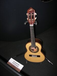 Cavaquinho brasileiro de quatro cordas visto de frente